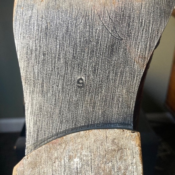 Zota | Taupe Patchwork Newspaper Design Leather Low Heel Slip On Dress Shoes - Picture 5 of 9